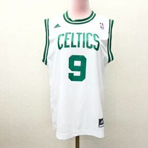 Adidas White Sleeveless Boston Celtics Rajon Rondo #9 NBA Jersey Womens Size L